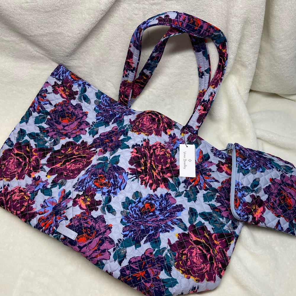 NWT! Vera Bradley Neon Blooms Large Tote